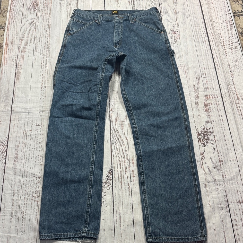 LEE LOOSE FIT CARPENTER JEANS MEN'S SIZE 34 X 34 DENIM WORKWEAR - Picture 7 of 16